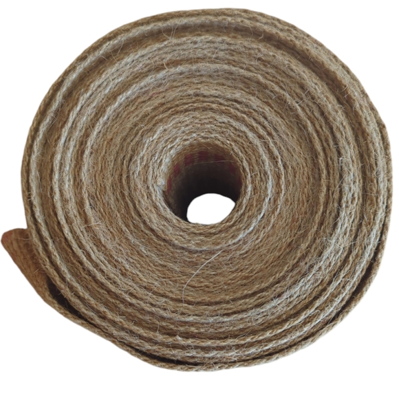 Upholstery Craft Jute Webbing Ribbon 27 yds x 3.5" Wide Tan Red - Picture 2 of 7